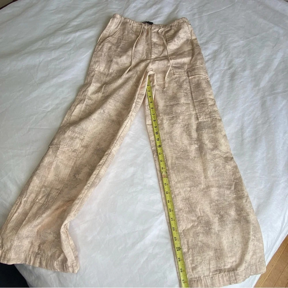 ZARA PRINTED CARGO PANTS PINK WHITE Size Small Wide Leg excellent condition - Picture 10 of 13